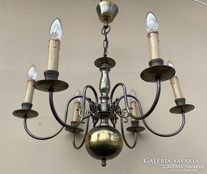 Flemish neo-baroque copper chandelier. 4