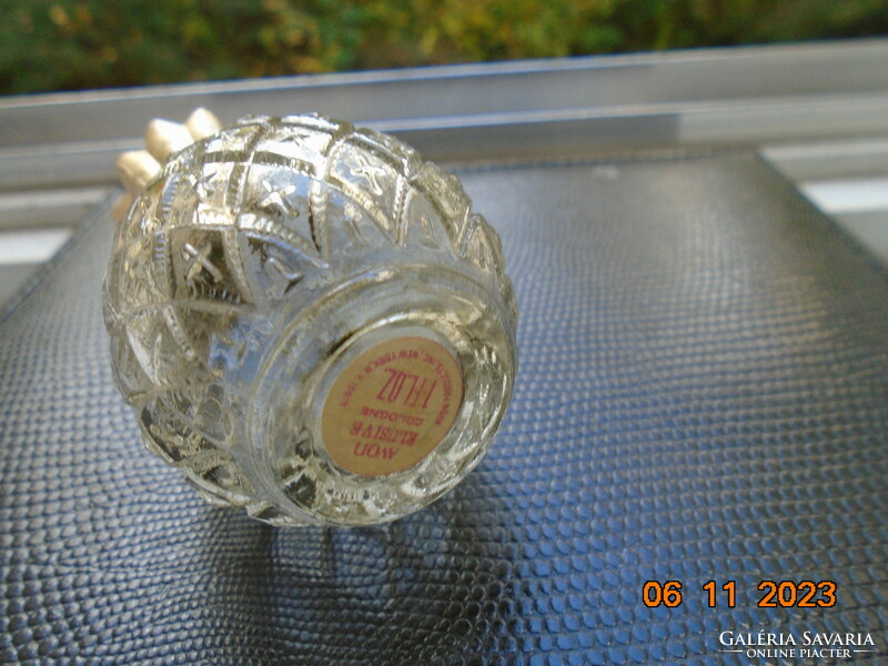 1970 Pineapple Embossed Parfum Bottle with Gilded Cap from Avon