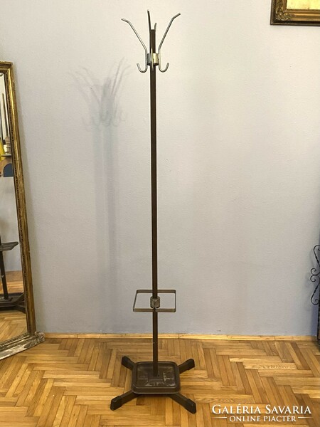 Retro iron clothes hanger with coat, umbrella and hat holder 182 cm