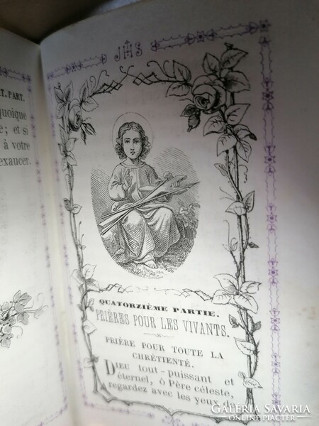 Flowers of pious Christianity, antique French prayer book fleurs de la pieté chrétienne, 1867.