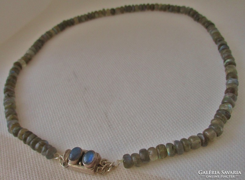 Special labradorite necklace with labradorite stone silver clasp