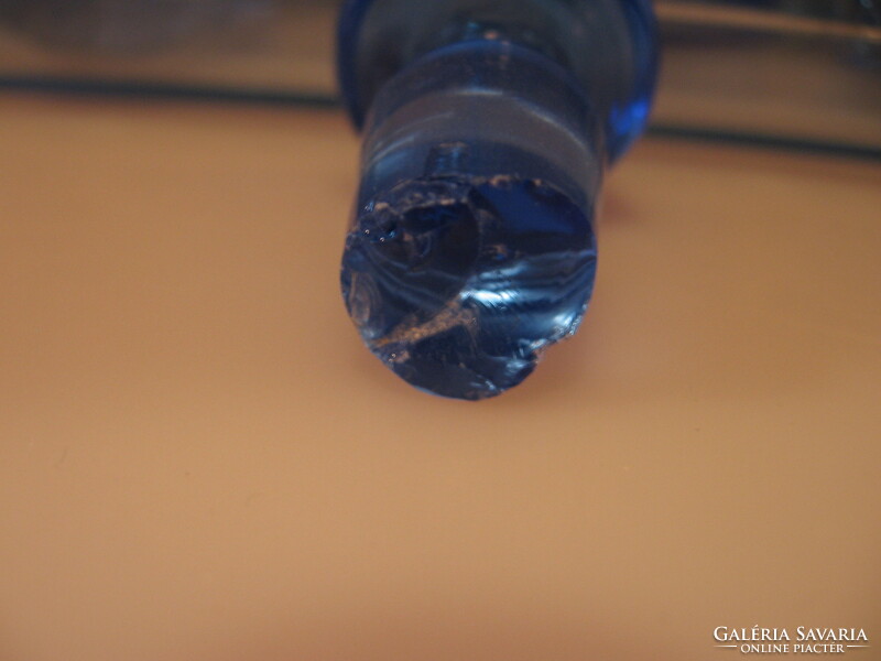 Kék üveg pálinkás, likőrös készlet összeállítás