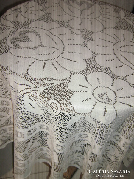 Beautiful vintage floral lace tablecloth