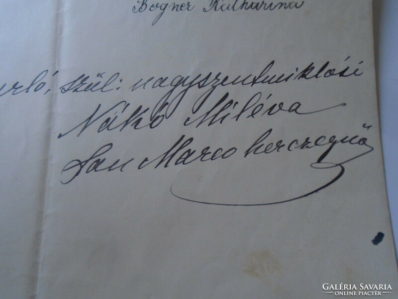 Za466.42 Sale contract of Princess Nákó Mileva San Marco 1911 Nagykomlós-Bánság-Nagykikinda