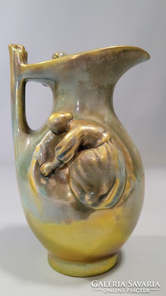 Zsolnay eosin glazed vase with female figures (harvest vase)