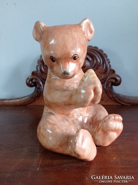 Bodrogkeresztúr ceramic teddy bear figure