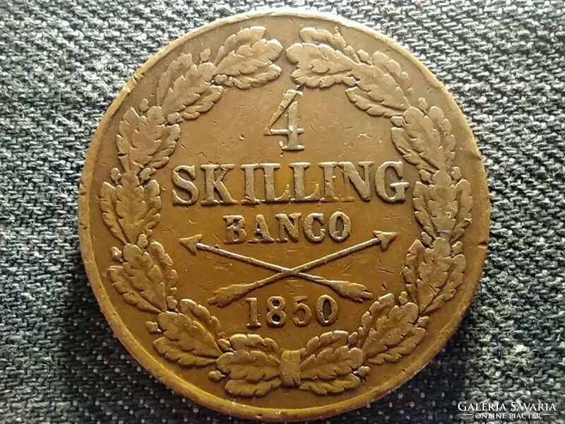 Sweden i. Oscar (1844-1859) 4 skilling banco 1850 (id20472)