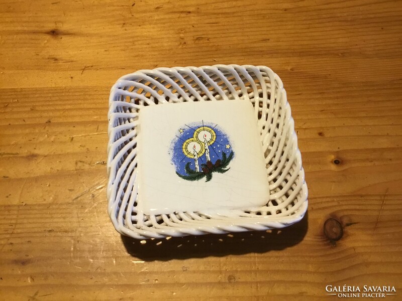 Ceramic craft bowl and basket - Bodrogkeresztúr, flawless