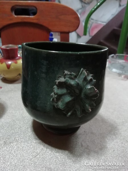 Marked ceramic vase is in the condition shown in the pictures, 13 cm