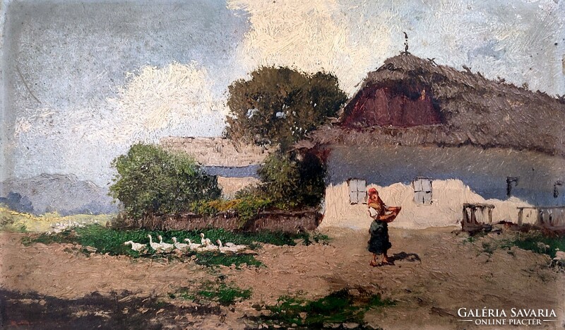 László Neogrády (1896 - 1963) on the edge of the village