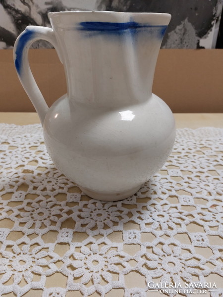 Antique blue floral granite jug