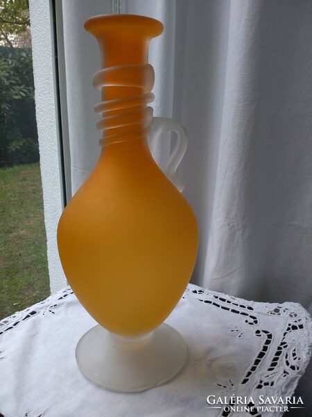 Blown glass vase with Murano handles