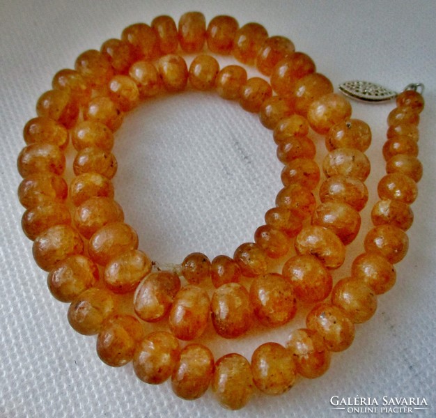 Very rare real gold citrine necklace with silver clasp