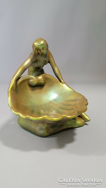 Zsolnay eosin glazed shell woman