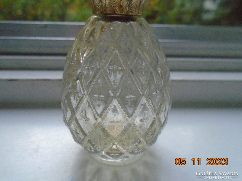 1970 Pineapple Embossed Parfum Bottle with Gilded Cap from Avon