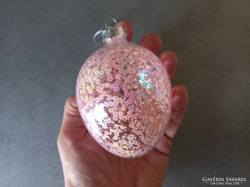 Christmas pendant with pink sequins