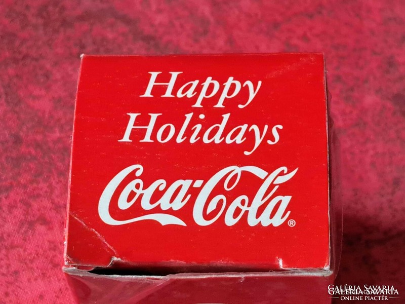 Karácsonyi Coca Colas porcelán fadísz saját dobozában (Hóember)