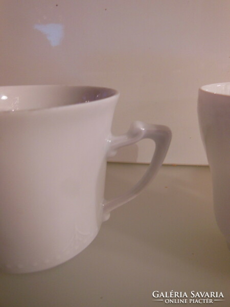Cup - 3 pcs - 2 dl - marked - beautiful handle - snow white - porcelain - German - flawless