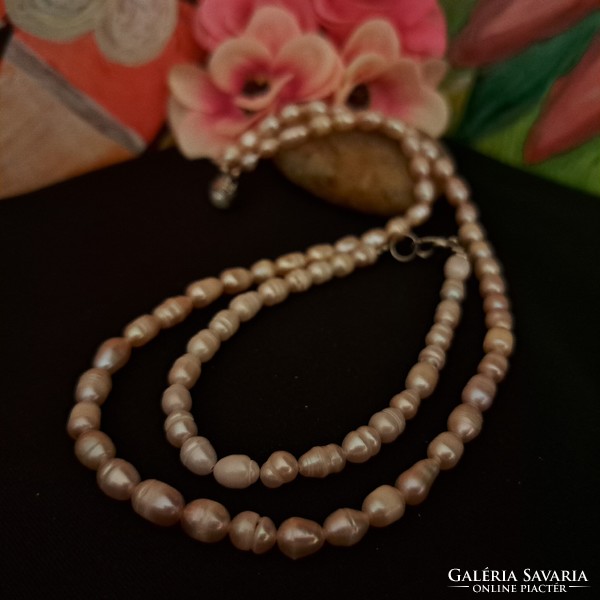 Baroque freshwater pearl string and bracelet