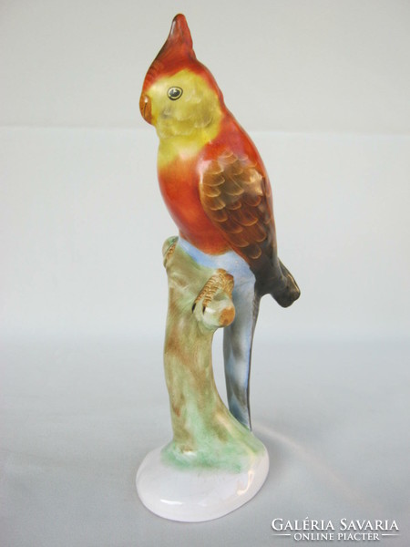 Bodrogkeresztúr ceramic large colorful parrot