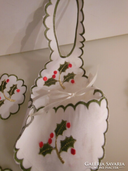 Handmade - Christmas - 5 pcs - new - apron for glass - coasters - Austrian - flawless