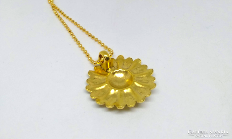 Gold-plated sunflower pendant necklace 194