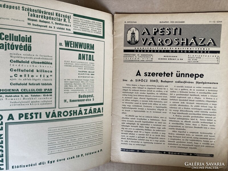 The Pest Town Hall, urban policy and critical review - December 1935 - Budapest historical rarity