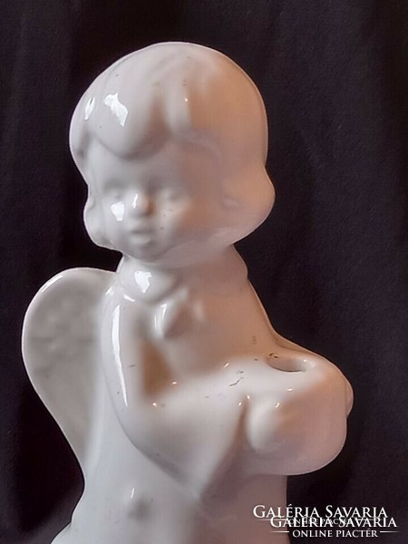 Karácsonyi dísz porcelán angyalka figura (gyertyatartó)