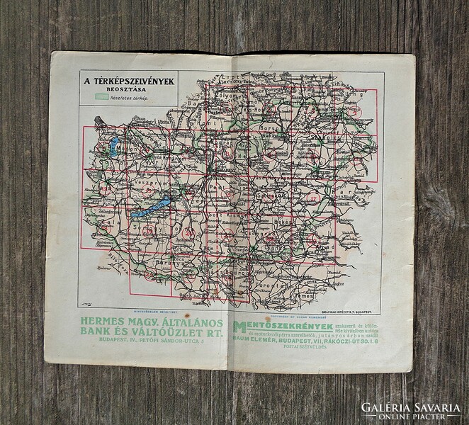 A truncated map of Hungary with many car advertisements