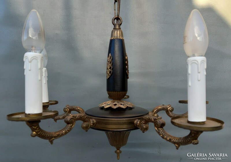 Empire style copper chandelier black gold