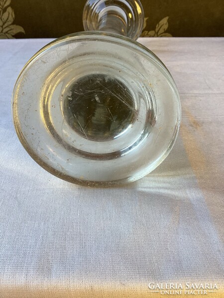 Biedermeier üveg posztamens 37 cm.
