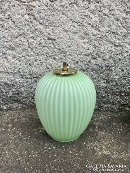 3db csodás zöld vintage üveg függeszték lámpa réz szerelék retro design