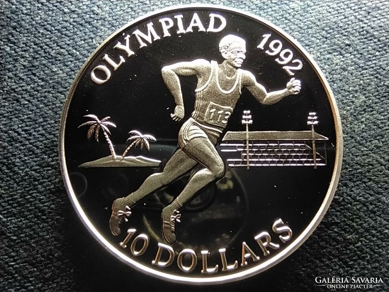 Solomon Islands Summer Olympics 1992 Barcelona Runner .925 Silver $10 1991 pp (id66330)