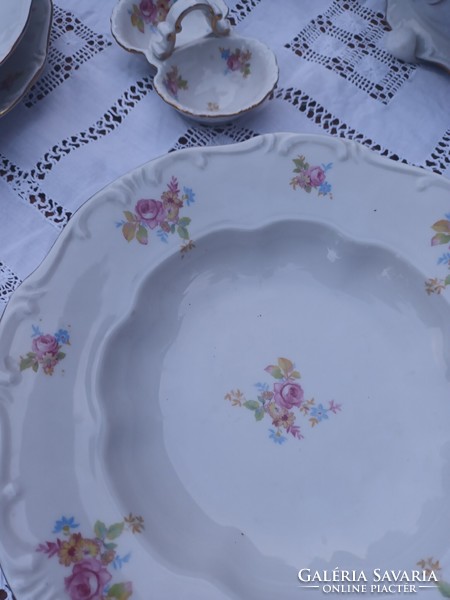 Eladó régi porcelán Zsolnay apró virág mintás komplet 6 személyes étkészlet!