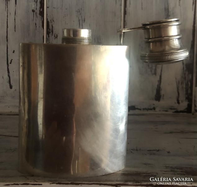 Almost 100 years old silver flask marked