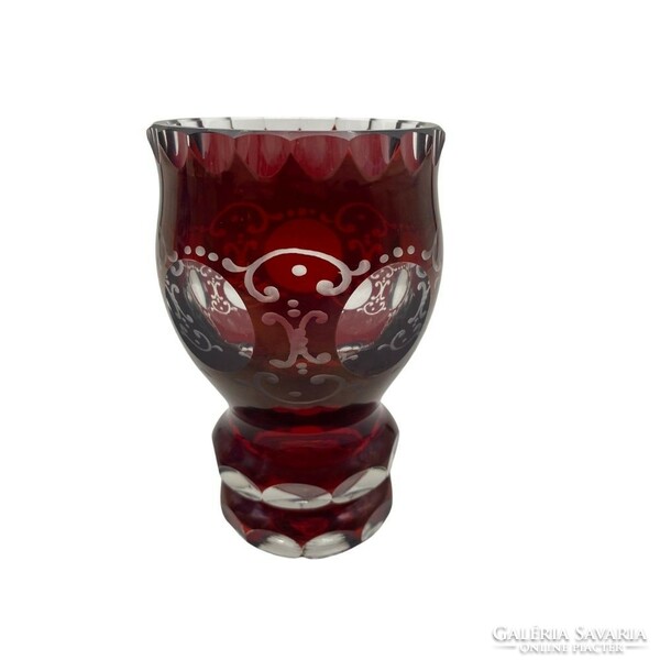 Biedermeier burgundy commemorative glass ii. M01300