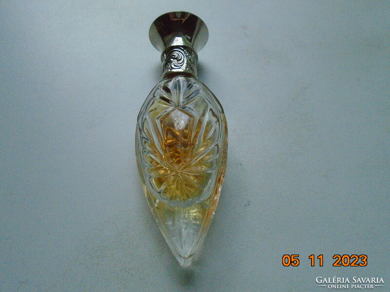 1980 Ralph Lauren Safari Rosette Perfume Bottle with Silver Plated Embossed Cap with Faux Tortoise Shell