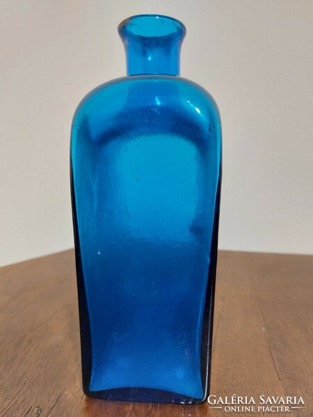 Blue bottle with a split bottom and a folded neck (5)