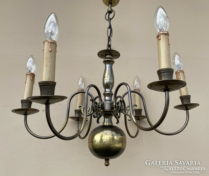 Flemish neo-baroque copper chandelier. 4