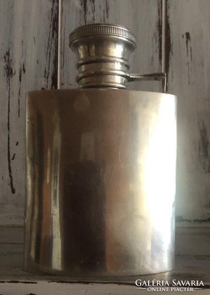 Almost 100 years old silver flask marked