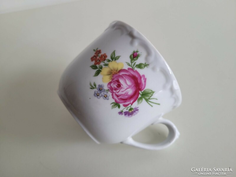 Old 2 pieces of Kahla GDR porcelain mug with floral pattern, rose tea cup