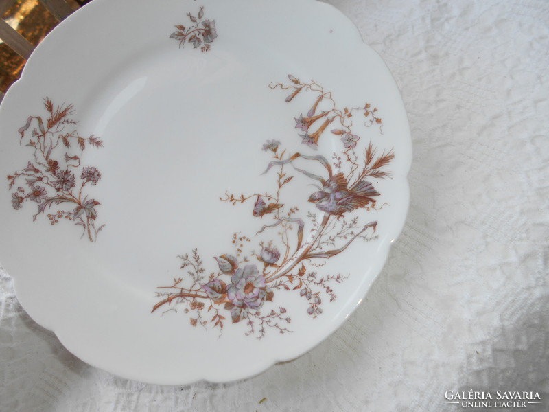 Antique footed bowl with birds on a flowering branch