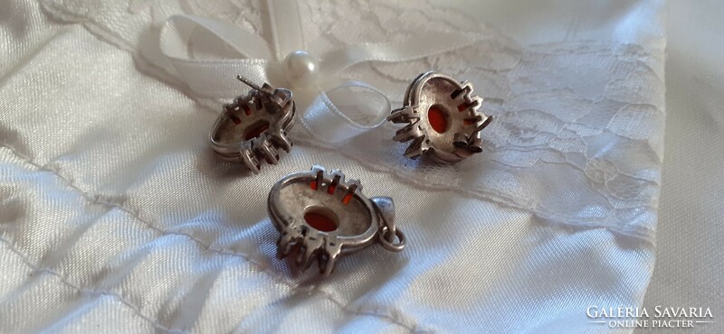 Antique carnelian silver jewelry