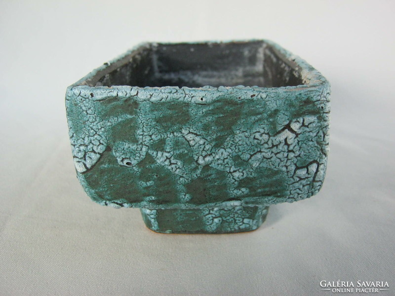 Retro ... Béla Mihály Hungarian applied art ceramic flower holder ikebana bowl