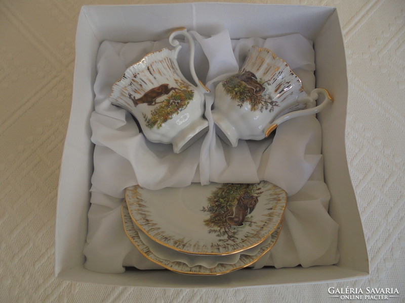 Elegant Czech porcelain coffee set in a gift box