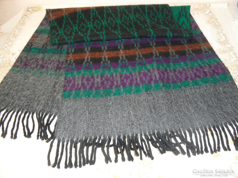 Winter fringed scarf, stole