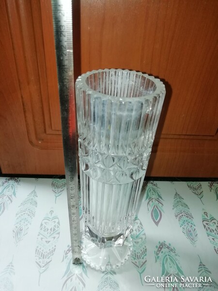 Régi üveg kristály váza 11 a képeken látható állapotban