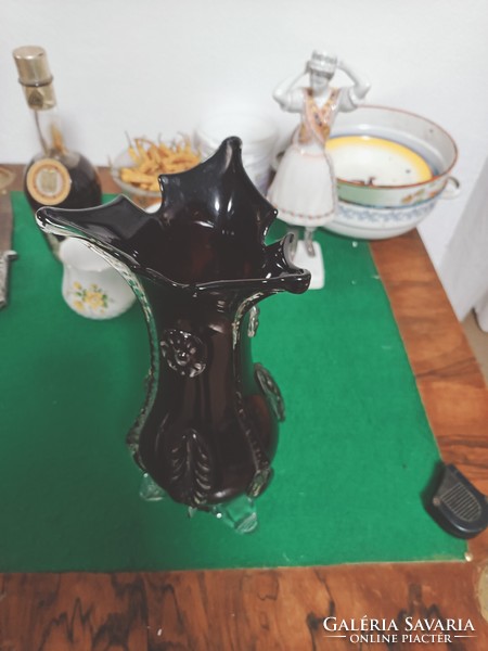 Burgundy Murano glass vase