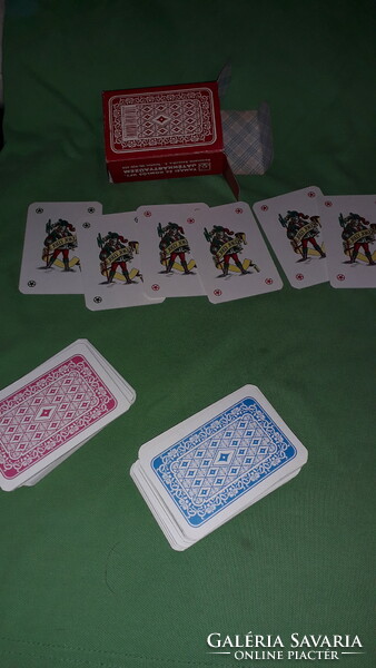 Régi Tamási és Komlós játéküzem -110 lapos hiánytalan duplapakli römi kártya dobozával képek szerint