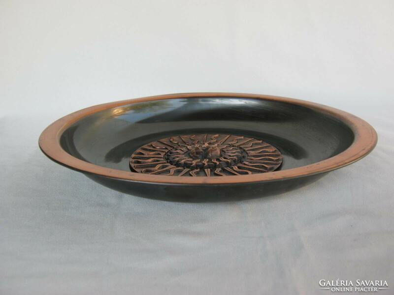 Retro ... Juried Hungarian applied art wall decoration bowl by Otto Kopcsányi